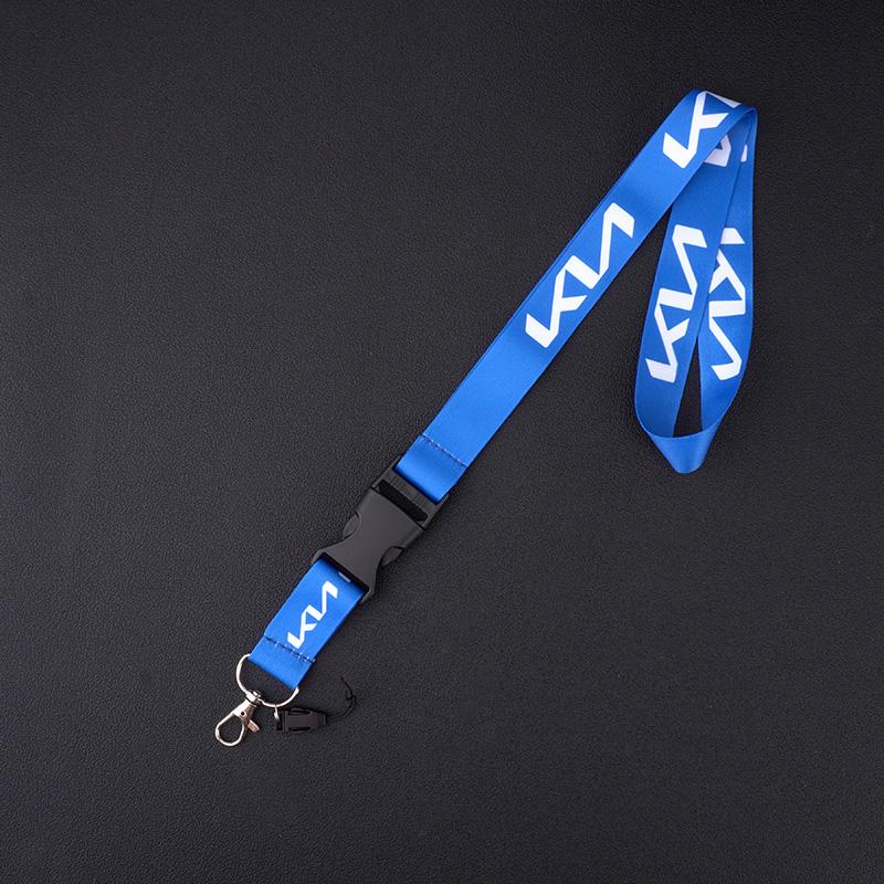 HFVY8 Car Keychain Neck Wear ID Card Pass Lanyard Nylon Long Keyring Ribbon For KIA KN Rio Ceed Sportage Cerato Sorento Optima Picanto