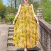 Elegant Sleeveless Dress Summer Fashion Casual Loose Vintage Print Long Dresses for Women Summer Clothes