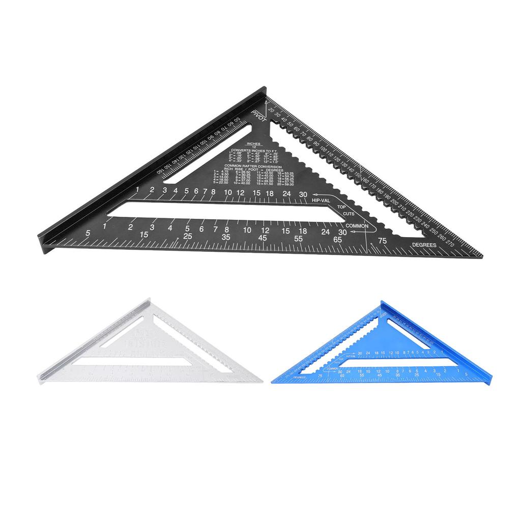 Aluminum Alloy Triangle Ruler Metric Imperial Clear Scale High Accuracy Easy To Read for Engineer Ca