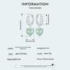 Avle Heart-Shaped Blue-Green Zircon Earrings In S925 Sterling Silver for Women