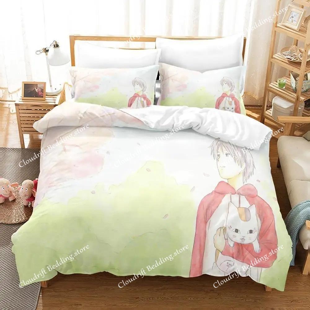 Anime Natsume's Book Of Friends Bedding Set Boys Girls Twin Queen King Size Duvet Cover Pillowcase Bed Boys Adult Home Textile