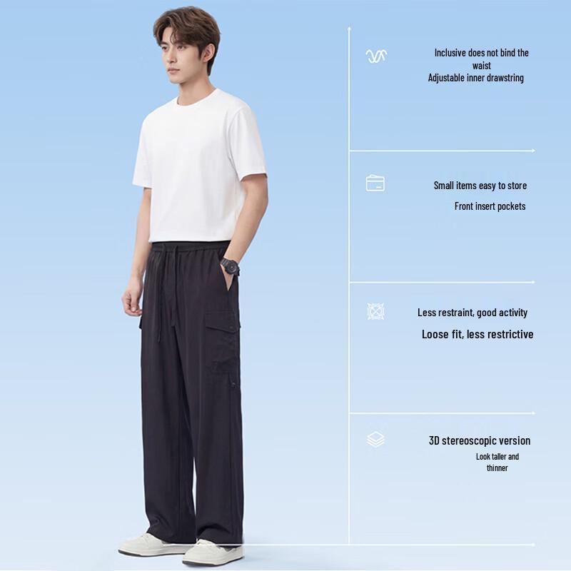 FAIR SPORT Men's Ice Silk Loose Straight Workwear Pants