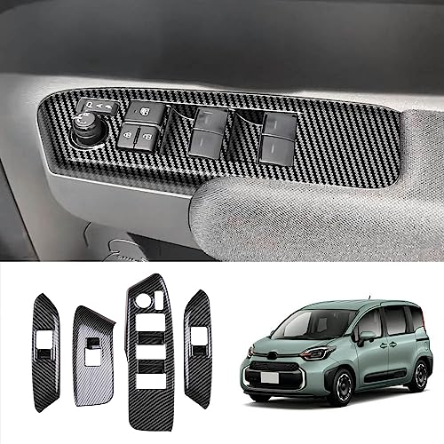 Toyota New Sienta Türschalterpanel Zubehör, SIENTA Innenverkleidung (Kohlefaser-Textur)