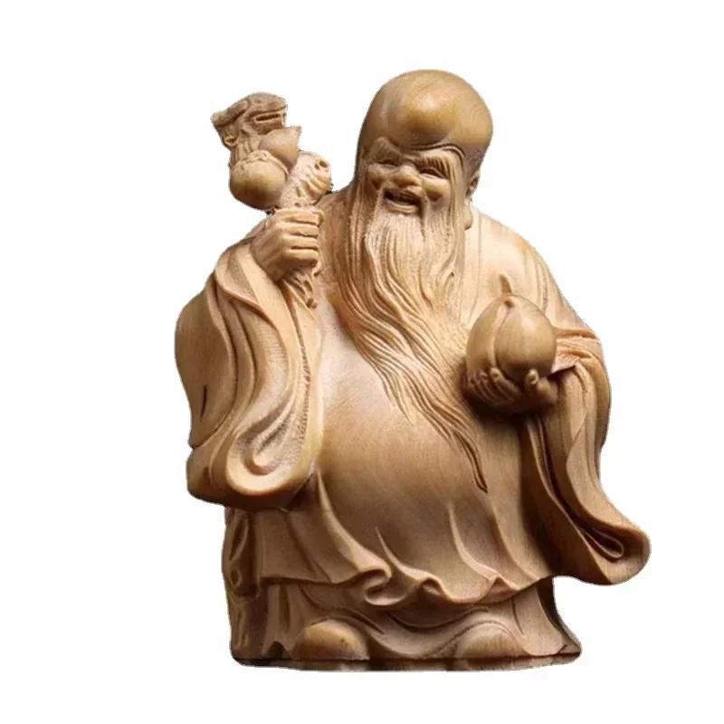 Solid Wood Carving Circular Carving Crafts Home Decoration Indoor Decorations Birthday Gift Gift Wishes for Longevity and Peace