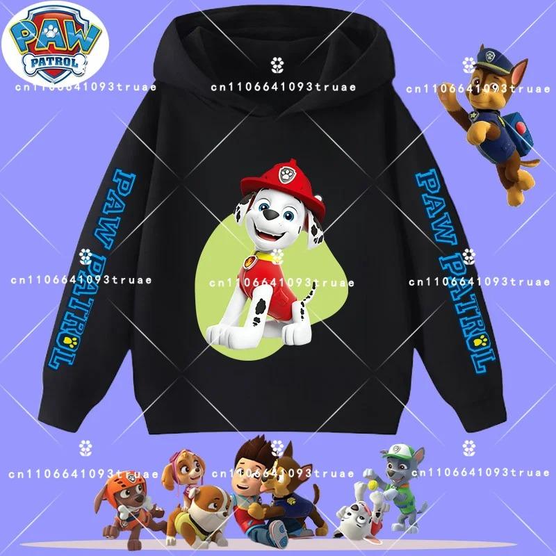 boys' sport shirt, spring-autumn long-sleeved pullover, casual top children's hooded sweatshirt with PAW Patrol cartoon print