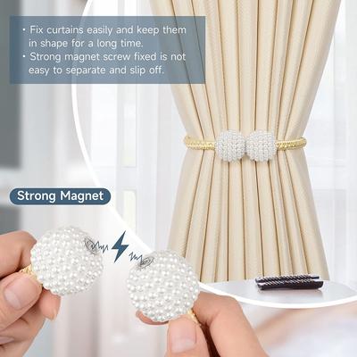 10 Color Pearl Curtain Tie Back Creative Magnetic Curtain Buckle Holder Strap Bandage Curtain Clip Home Decor
