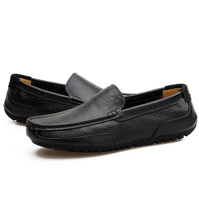 Frühlings-Herren-Freizeitschuhe weichsohlige Leder-Slipper in Übergröße Doudou-Schuhe Ein-Pedal-Fahren Lederschuhe
