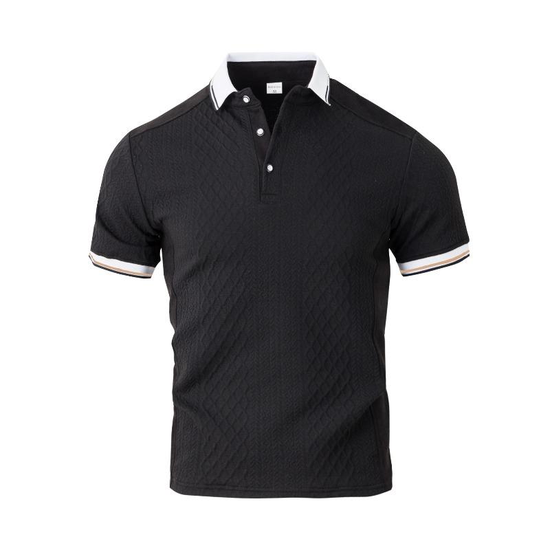 Men's Jacquard Short Sleeve Casual T-Shirt.