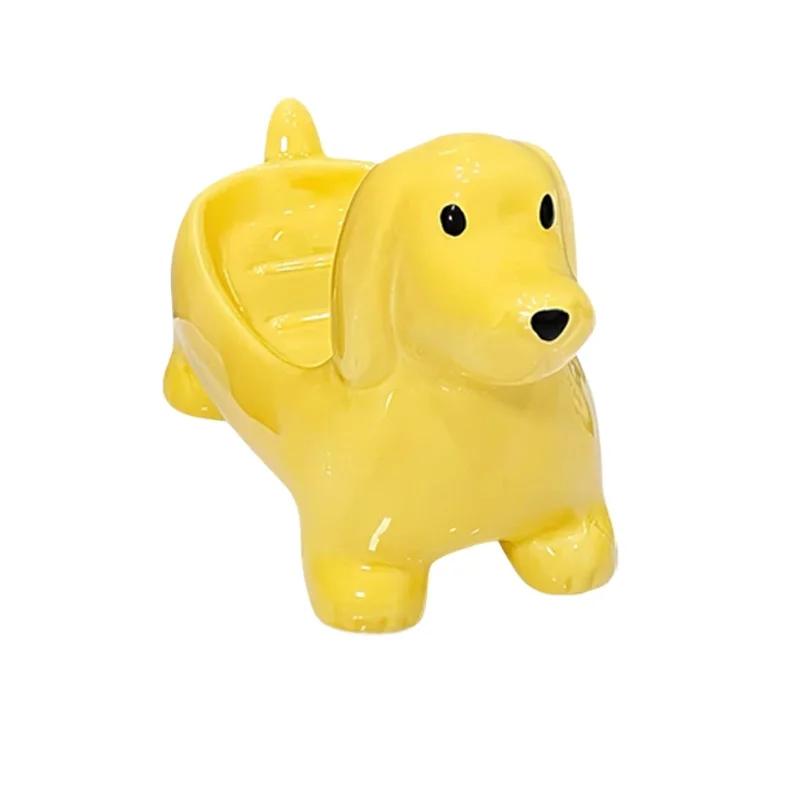 

Мультяшная собака, керамическая мыльница, симпатичное животное, мыльница для ванной, бытовая раковина, мыльница, полка для украшения ванной комнаты, полка для слива животных