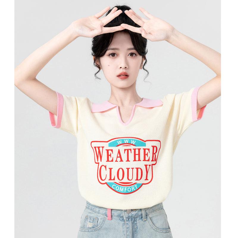 

Women s Plus Size Summer 2025 Polo Collar Letter T-Shirt – Short Sleeve, Straight Shoulder, Loose Fit Trend. 2XL (Recommended for 120-130 jin) розовый