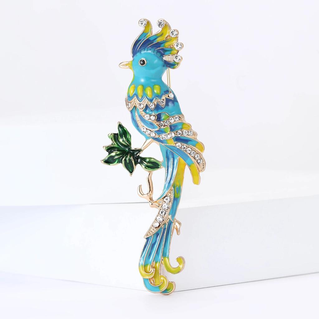 Rhinestone Parrot Brooches for Women Unisex Animal Pin Bird Lapel Pins Event Funny Luxury Gifts New Year Friends Decoration