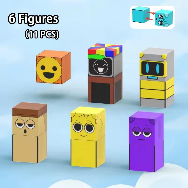 Magnetic Building Block Sprunki Magnet Cube Mine World Kid Gift Set for Boy Girl Children Age 3+ DIY Model STEM Sensory MusicToy