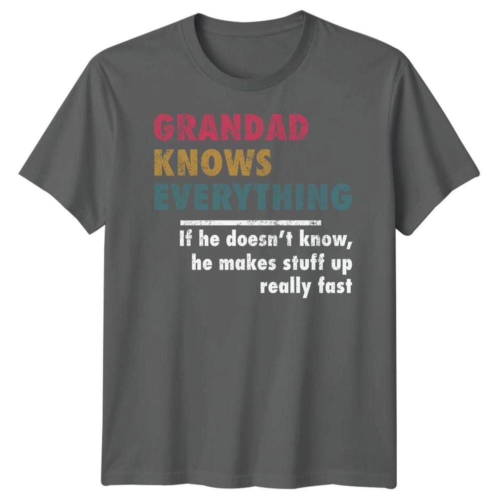Unisex Grandad Knows Everything Funny Fathers Day Tshirt Tee Best Dad Ever Papafd