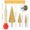 26Pcs Multi-Size Drilling Step Drill Bit  Set Chamfering Drill Center Punch  Hole Opener Tool
