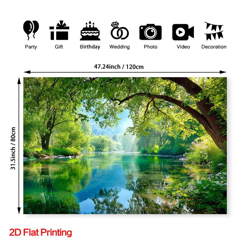 2D Sunray Jungle Scenery Portrait Photo Backdrop