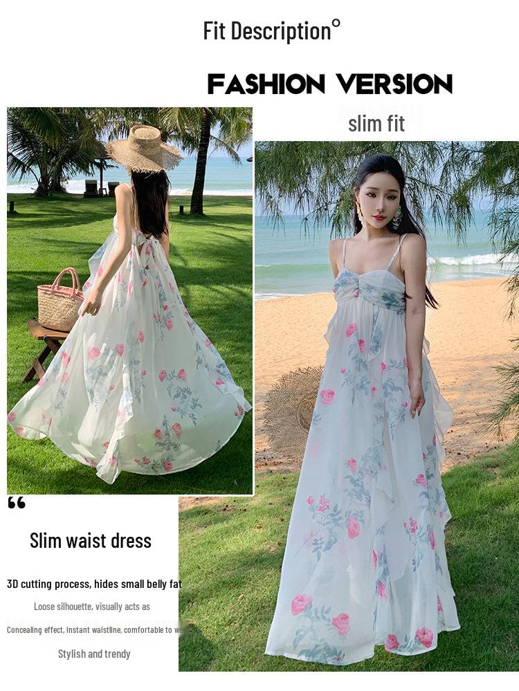 Fairy Floral Spaghetti Strap Summer Dress for Beach Vacations