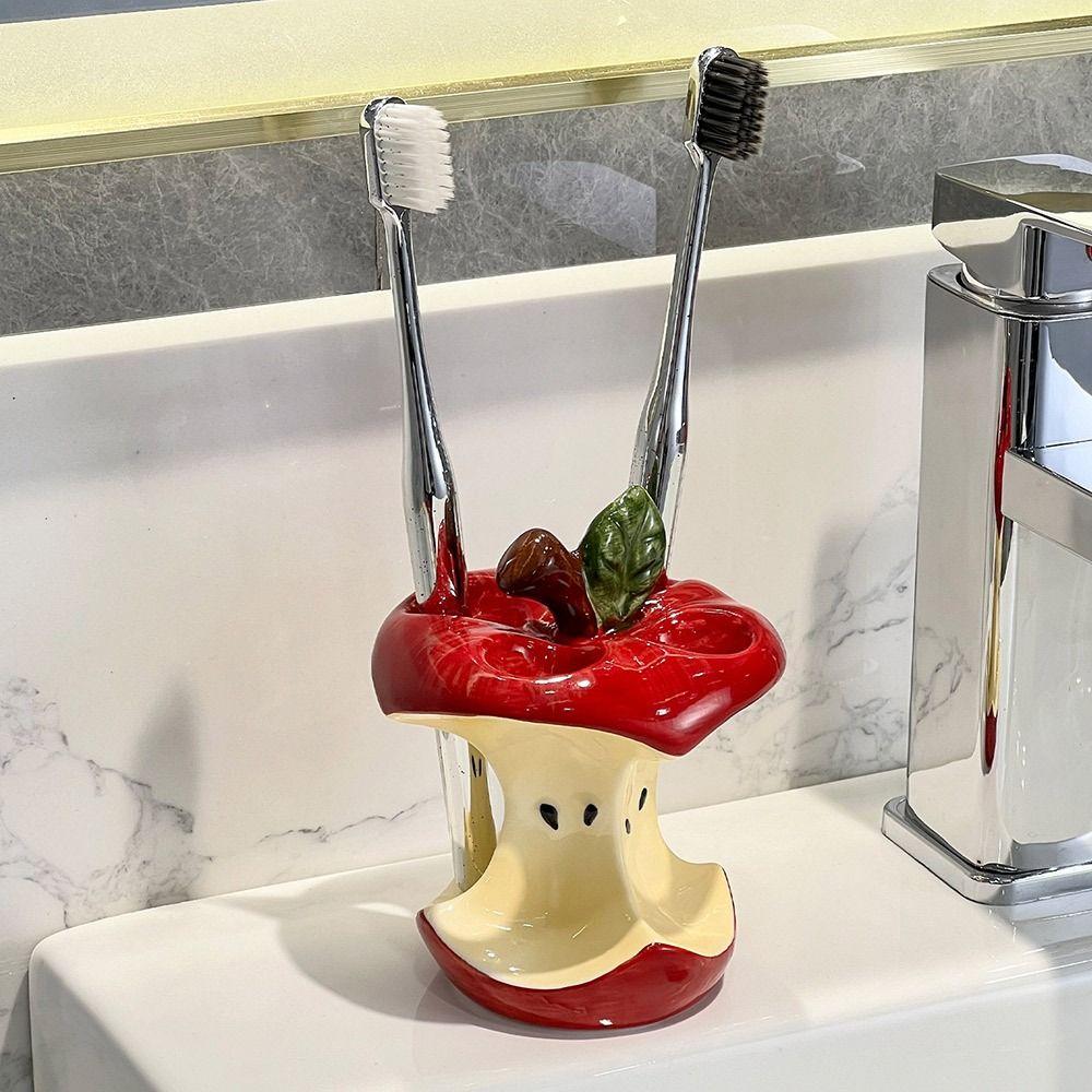 Plastic Electric Toothbrush Holder Apple Makeup Brush Storage Rack Bathroom Accessories