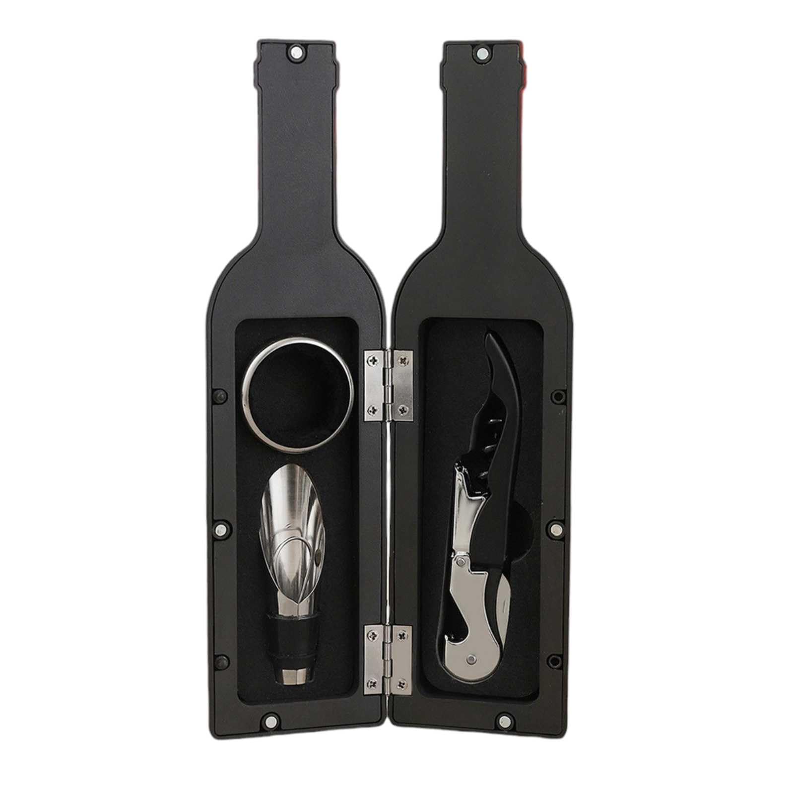 Lunari Wine Tool Bottle Drip Sommelier Knife Multifunctional with Storage Case 3-Piece Set Opener, Pourer, Ring, -