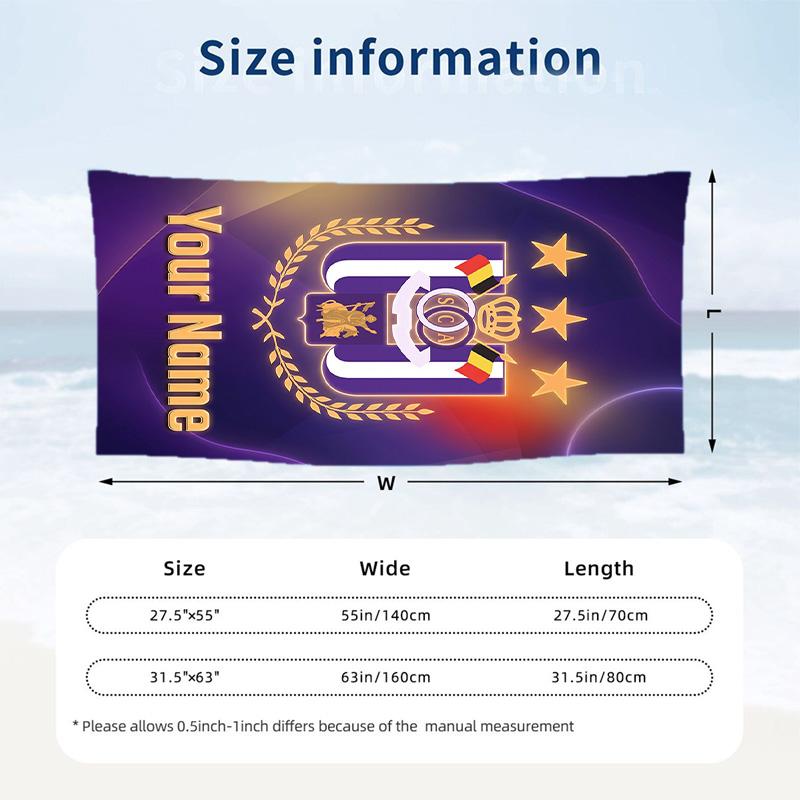 Beach Towel Custom Name Text, Quick Dry Large Towel For Beach HomeAnderlecht FC