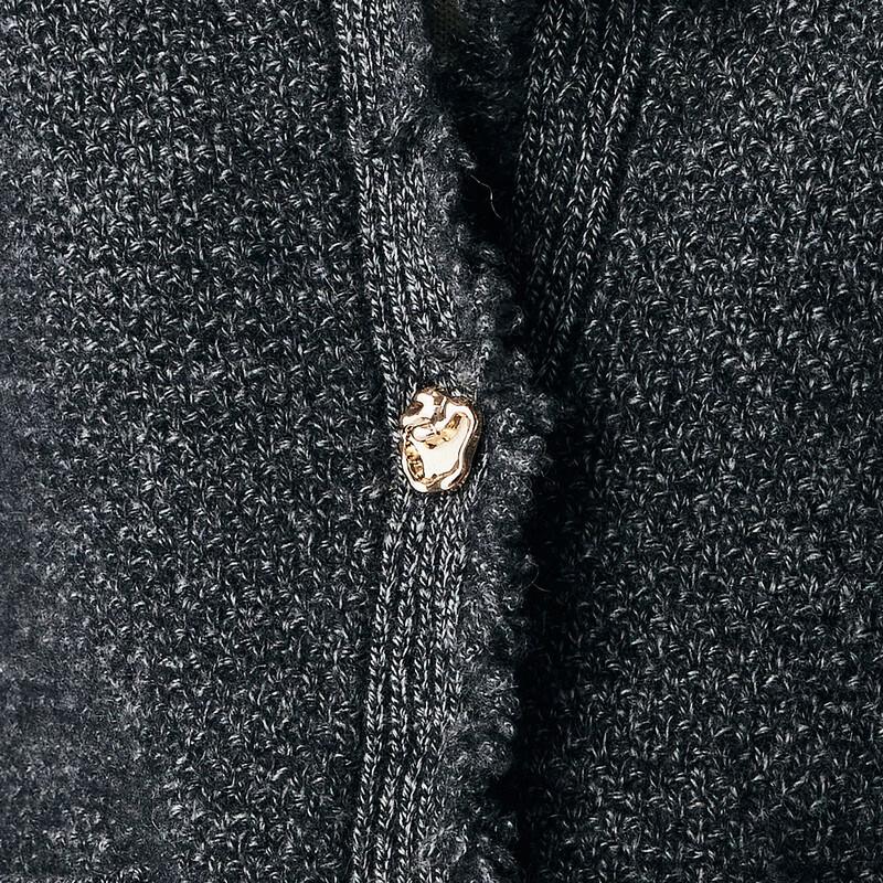 PALUOPO Women's 2025 AW V-Neck Frayed Cashmere Cardigan