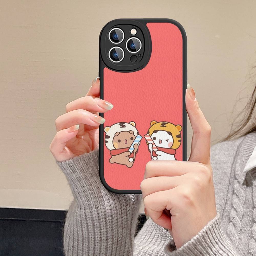 BUBU DUDU Cartoon Phone Case For IPhone 16 15 14 11 12 13 Pro Max Plus Back Leather Shell