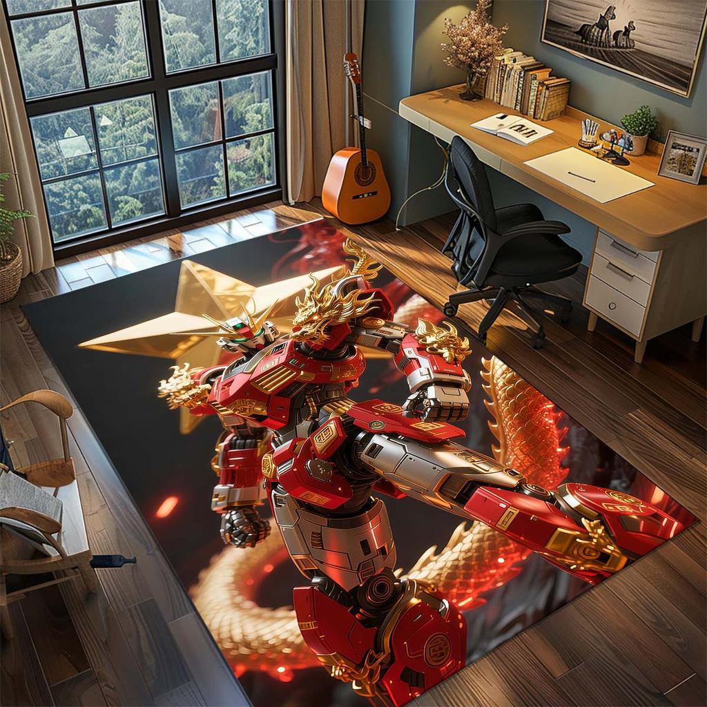 Gundam Anime Mecha Robot Rug Carpet Large Area Rug Non Slip Washable Floor Mat Gamer Room Bedroom Home Decor