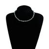Stylish Layering Necklace Feature Sparkling Glass Crystals Adjustable Twist Chain For Casual or Formal Event