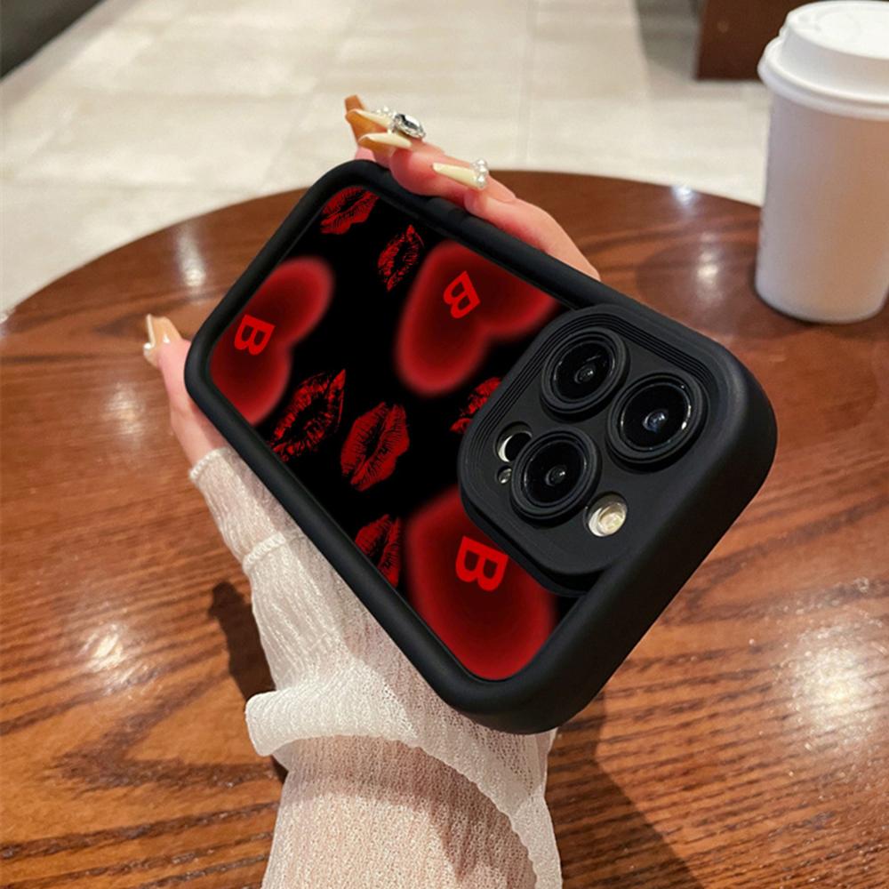 LZ22 Lips Kiss Digital Design Silicone Phone Case for Samsung A15 A35 S24 S23 Ultra S22 S21 Plus S20 A05 A06 A54 A55 A53 A14 M15 Shockproof Back Cover