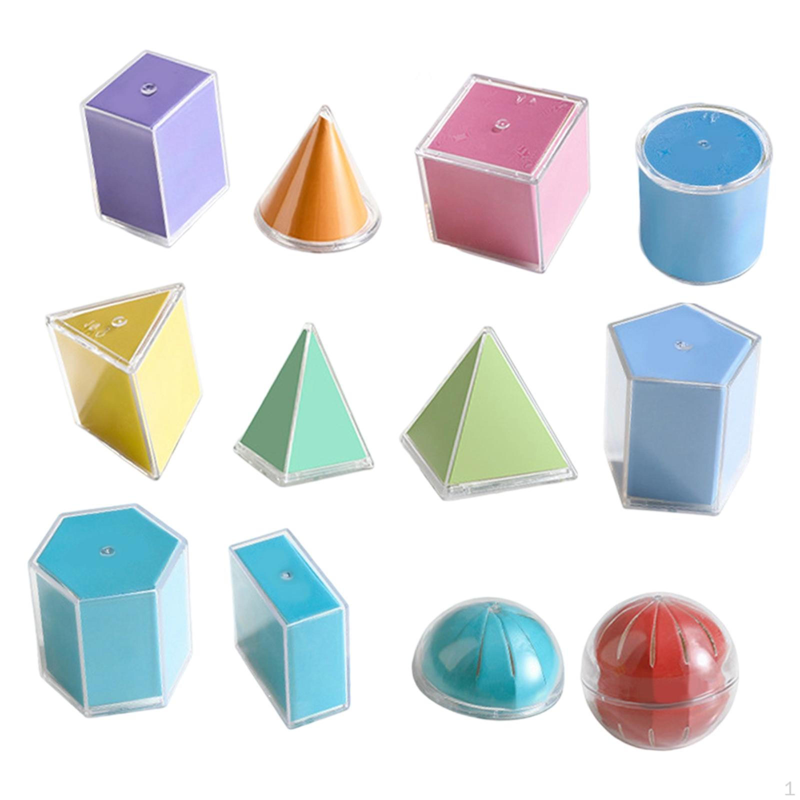 

12x Geometric Shapes Blocks Learning Toys Shape Recognition Durability Educational Toy Manipulatives