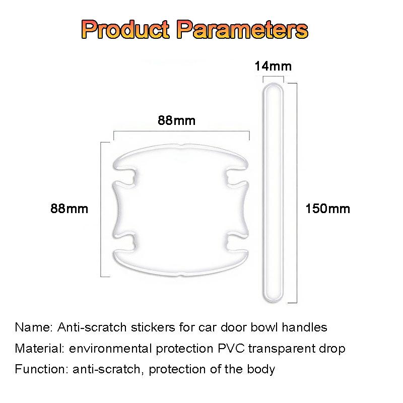 Car Accessories Door Handle Bowl Cover Protector,transparent Anti-scratch Sticker,for Toyota Corolla Prius Land Cruiser Rav4