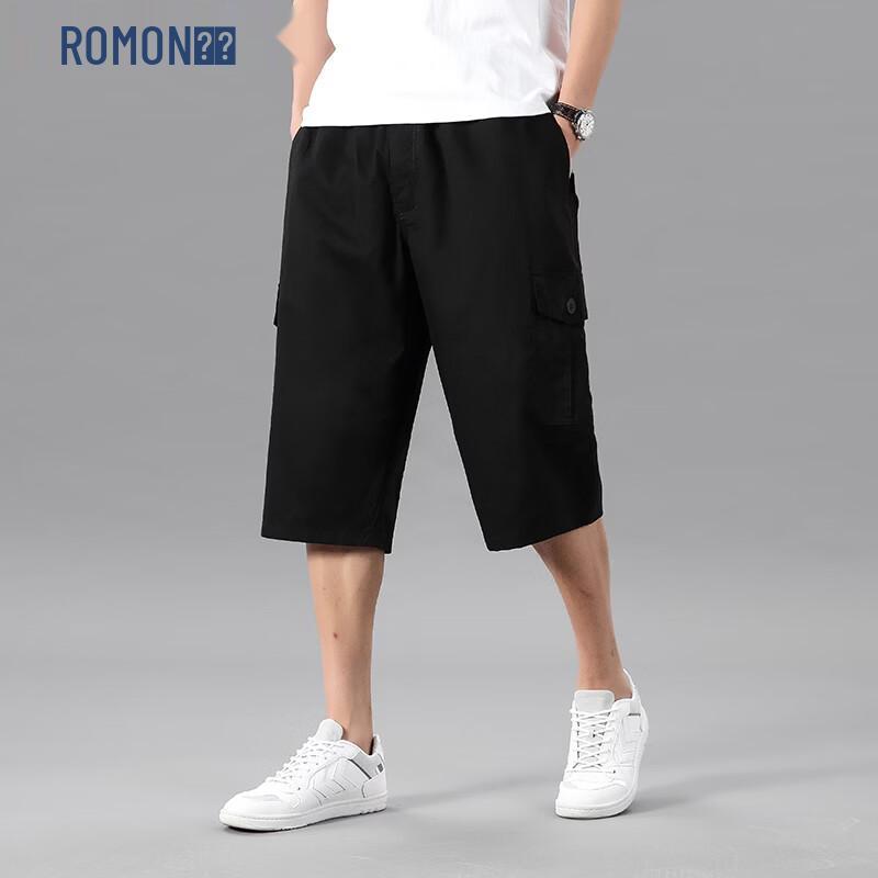 ROMON Men s Loose Fit Summer Cargo Beach Shorts L