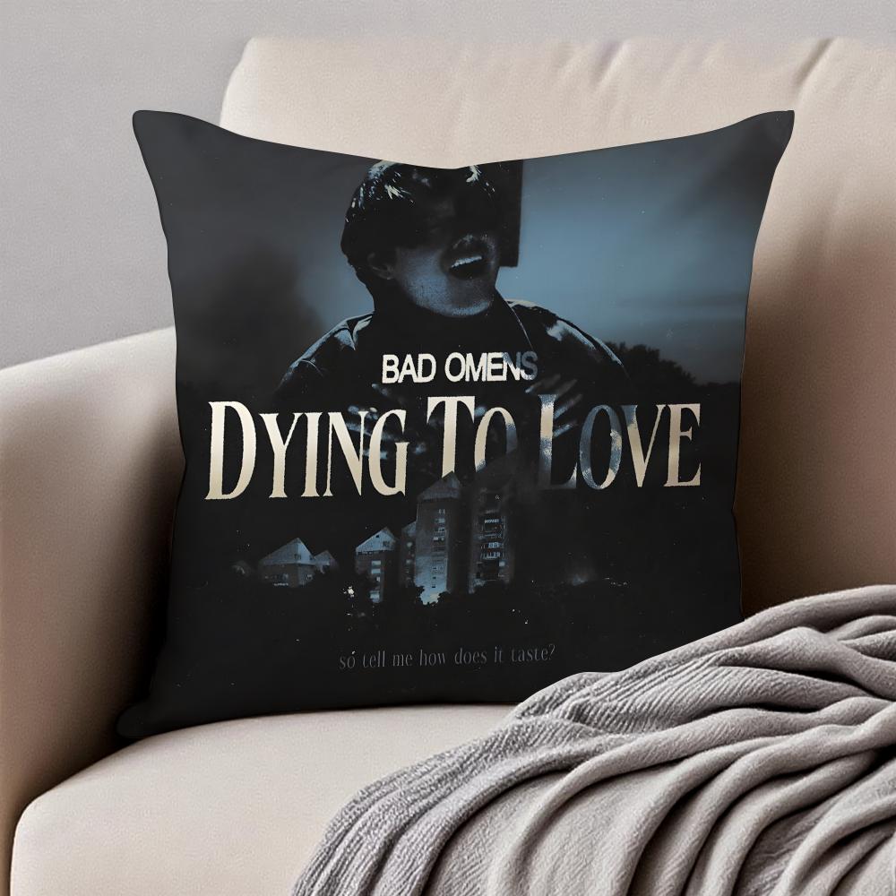 

Heavy American Band BBad Omens Cushion Cover Pillowcase Antidustmite Invisible Zipper Short Plush Sofa Cushion 30X30cm