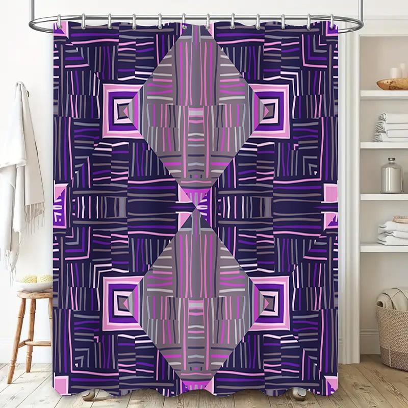 Unique Pattern Bath Shower Curtain Polyester Fabric Waterproof Decorative Home Bathroom Accessories Navy Purple Pink White