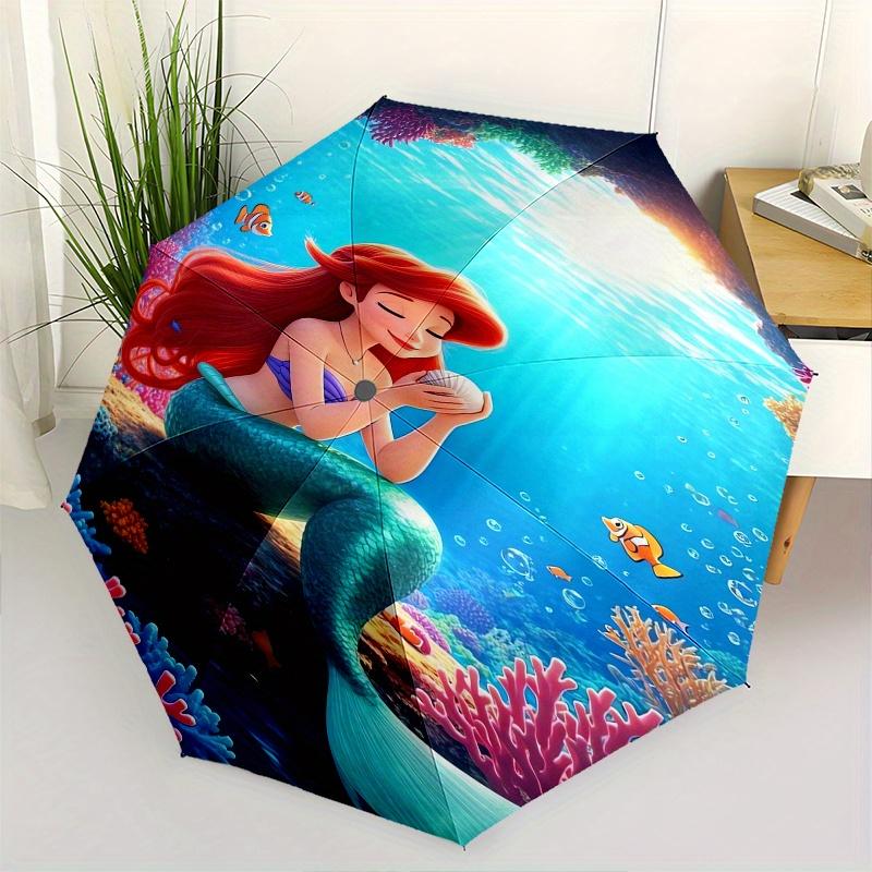 

Mermaid,Underwater Automatic Folding Umbrella - Simple 8-Rib Design, Bright Cartoon Pattern, Durable Iron Frame, Suitable For Travel, Outdoo