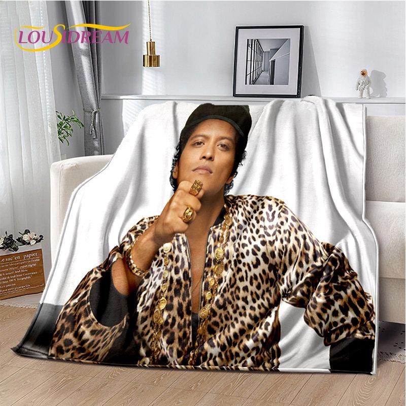 

3D HD Bruno Mars Singer Star Soft Plush Blanket,Flannel Blanket Throw Blanket for Living Room Bedroom Bed Sofa Picnic Cover Kids 75x90cm
