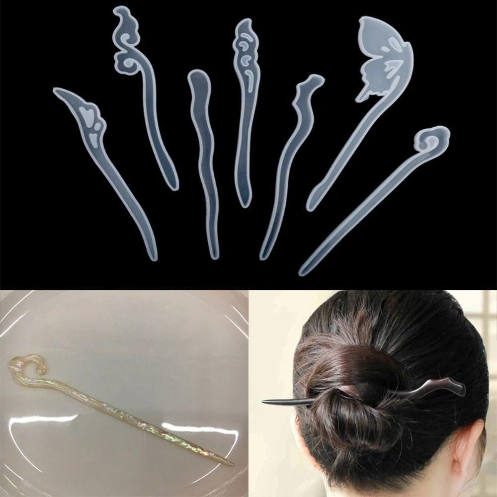 Stick Mould Jewelry Making Tools DIY Craft Supplies Hair Stick Resin Mold Casting Silicone Mold