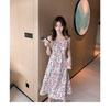 Floral Sleeveless Spaghetti Strap Dress for Women, Spring/summer New First Love French Vintage Design Mermaid Long Skirt
