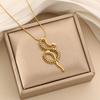 18K Gold Plated Snake Pendant Necklace, Stainless Steel, Non-fading, Versatile Clavicle Chain for Women