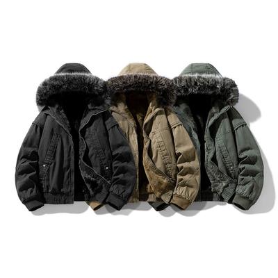 Thick Parka Winter Fur Hood Warm Tactical Bomber Coats Winter Male Multiple Pockets Warm Parkas Quality Man Casual Chaquetas