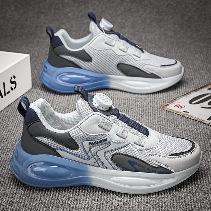 Men's shoes new summer breathable air cushion shock absorption mesh platform shoes youth sports running dad shoes