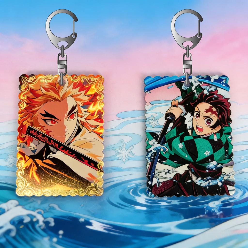 Ghost Slayer Blade Surrounding Relief Acrylic Keychain Cartoon Acrylic Keychain DIY Accessories Anime Cartoon Frind Fashion Toys