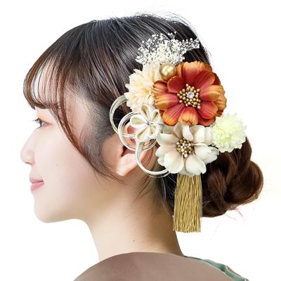 Haarschmuck für Haarknoten im neuesten westlichen japanischen Stil, Furisode, Zeremonie zum Erwachsenwerden, 24w111, 2-teiliges Set, Arbeit, Zeremonie zum Erwachsenwerden,