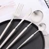 1Pc Matte 304 Stainless Steel Dinner Knife Cutlery Set Kitchen Tableware Western Gold Table Knife Dinnerware Set