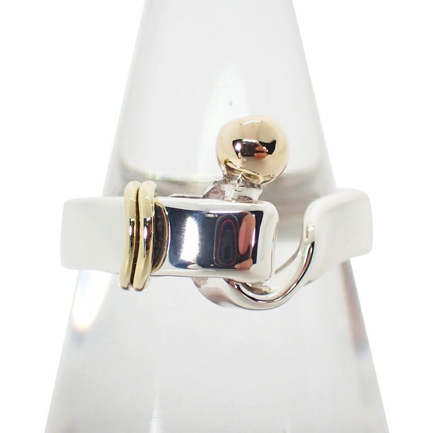 [Used] TIFFANY 925/750 Hook & Eye Ring / Size 8 / j12-13