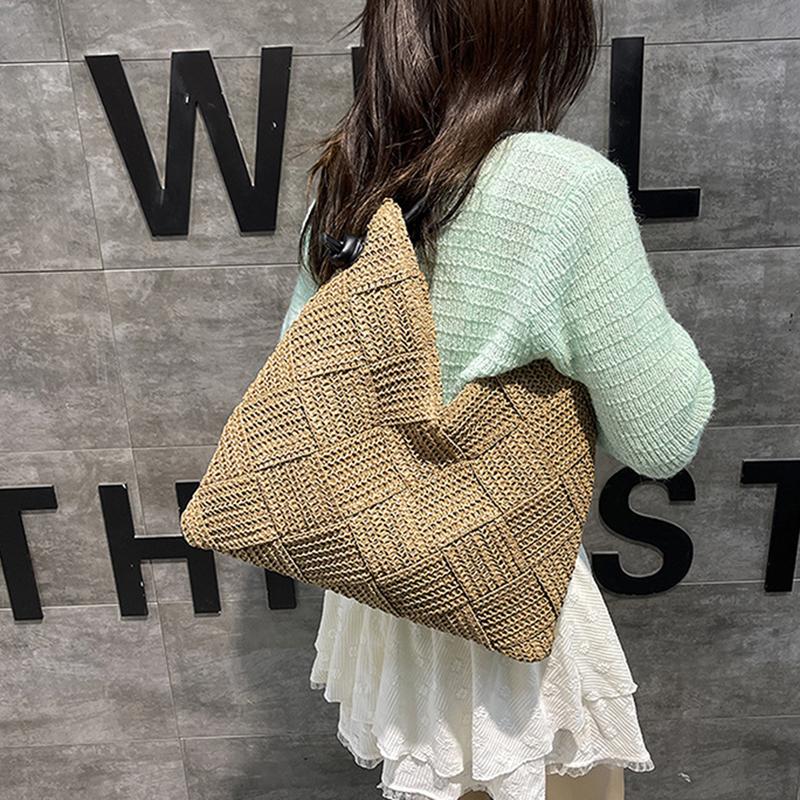Women's Shoulder Bags Casual Wicker Woven Ladies Handmade Totes Large Capacity Summer Beach Female's Shopper Handbag