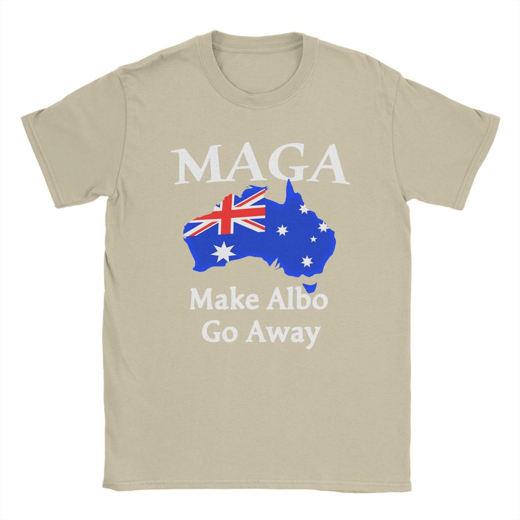 For Australia sake Make Albo Go Away Men T Shirt Novelty Tee Shirt Short Sleeve Crewneck T-Shirts Plus Size Clothing
