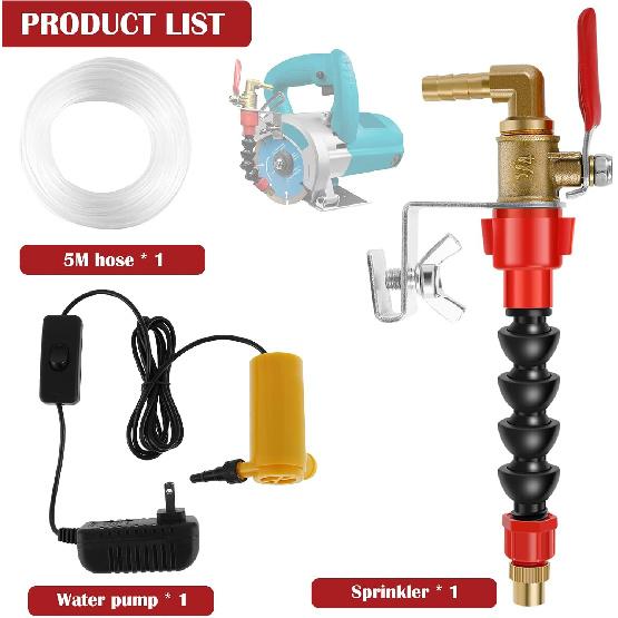 Dust Remover Water Sprayer, Cutting Machine Misting System Water Sprayer with 5m Hose and Water Pump, Universal Dust Remover Water Sprayer System