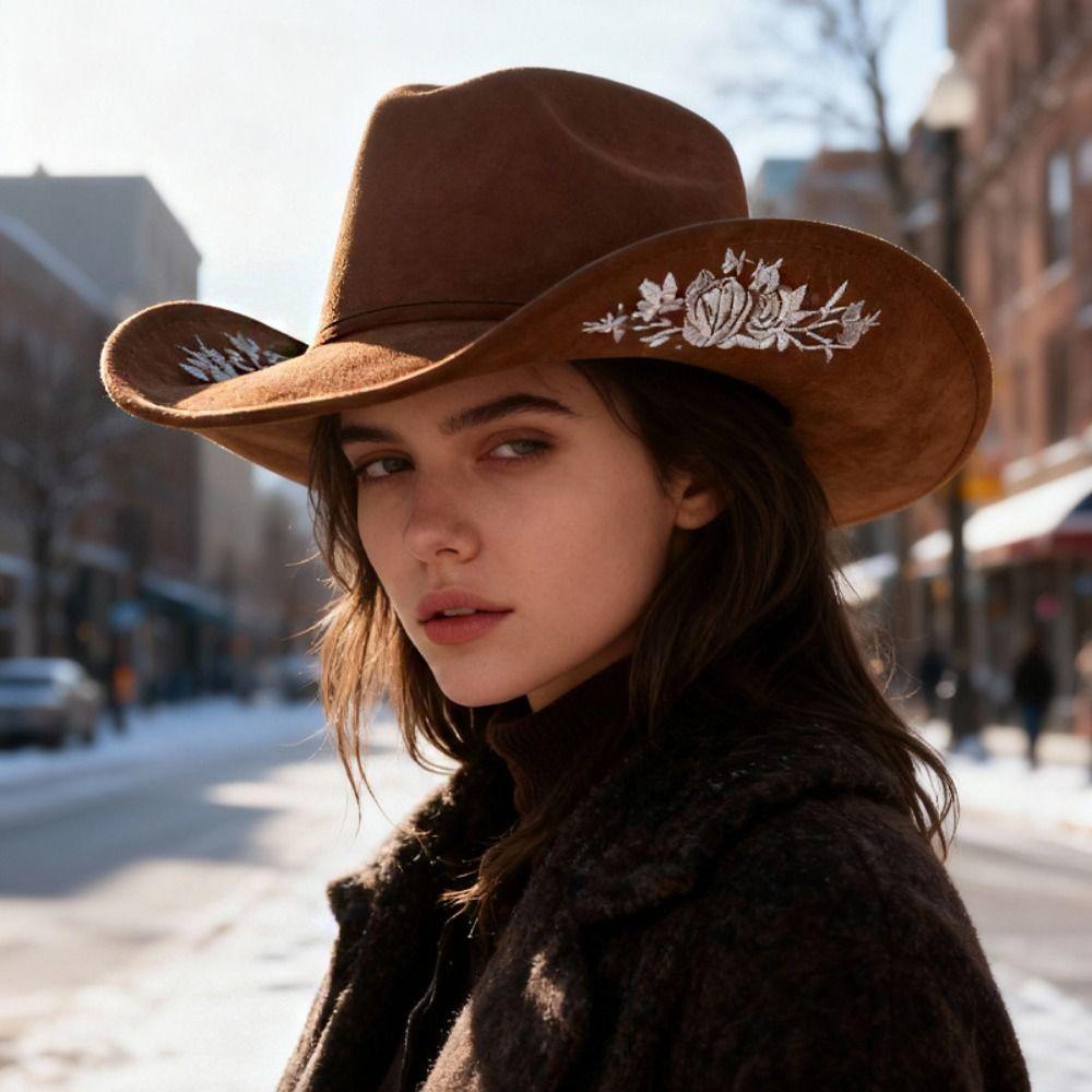 Formal Occasion Embroidered Felt Top Hat British Vintage Hats  Men Women