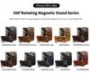 Luxury 360° Rotating Magnetic Holder Genuine Leather Case For 15 Pro Max 16Pro 14Pro 13 12 11 Magsafe Charging Back Cover
