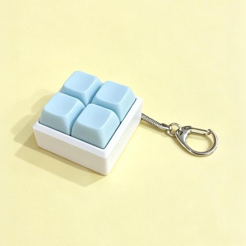 Mini 4 Keys Mechanical Keyboard Fidget Keychain Satisfying Click Sound Unique Gift for Keyboard Enthusiasts Friends